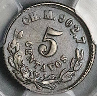1874-CH PCGS XF 45 Mexico 5 Centavos Chihuahua Mint Silver Coin POP 1/0 (25091801C)