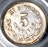 1874-Mo PCGS MS 61 Mexico 5 Centavos Mint State Rare Silver Coin (26102205C)