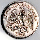 1876/5-Mo NGC MS 62 Mexico 5 Centavos Overdate Rare Silver Coin POP 2/4 (26102206C)