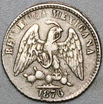 1876-Zs Mexico 5 Centavos Zacatecas Mint VF Rare Silver Coin (25082901R)