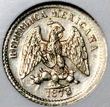 1878-Mo NGC MS 62 Mexico 5 Centavos Die Crack Mint Error Silver Coin (26102208C)