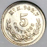1878-Mo NGC MS 62 Mexico 5 Centavos Die Crack Mint Error Silver Coin (26102208C)