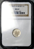 1878-Mo NGC MS 62 Mexico 5 Centavos Die Crack Mint Error Silver Coin (26102208C)
