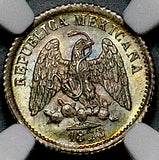 1878/67-Mo NGC MS 66 Mexico 5 Centavos Overdate Silver Coin POP 1/1 (25073103C)