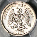 1878/87-Mo PCGS UNC Mexico 5 Centavos Error Overdate Silver Coin (25060602C)
