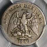 1880-Ho PCGS VF 30 Mexico 5 Centavos Hermosillo Rare 43K Silver Coin (25091402C)