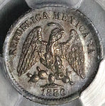 1880/76-Mo PCGS MS 62 Mexico 5 Centavos Overdate Silver Coin (25092901C)