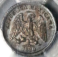 1880/76-Mo PCGS MS 62 Mexico 5 Centavos Overdate Silver Coin (25092901C)