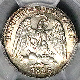 1886-Go PCGS MS 66 Mexico 5 Centavos Guanajuato Gem Mint State Silver Coin (25012603D)