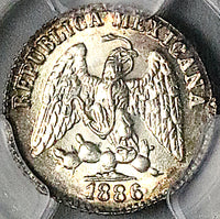 1886-Go PCGS MS 66 Mexico 5 Centavos Guanajuato Gem Mint State Silver Coin (25012603D)
