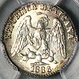 1886-Go PCGS MS 66 Mexico 5 Centavos Guanajuato Gem Mint State Silver Coin (25012603D)
