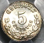1886-Go PCGS MS 66 Mexico 5 Centavos Guanajuato Gem Mint State Silver Coin (25012603D)
