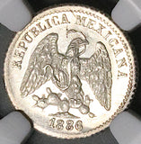 1886-Mo NGC MS 65 Mexico 5 Centavos Gem Mint State Silver Coin POP 2/3 (26032702C)