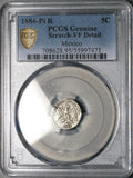 1886-Pi PCGS VF Mexico 5 Centavos Potosi Mint Rare 33k Silver Reengraved Coin (26012504C)