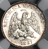 1887-Go R/S NGC MS 64 Mexico 5 Centavos Guanajuato Mint State Silver Coin (26092204C)