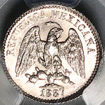 1887-Go PCGS MS 65 Mexico 5 Centavos Guanajuato Mint Silver Coin (25082601C)
