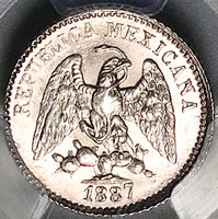 1887-Go PCGS MS 65 Mexico 5 Centavos Guanajuato Mint Silver Coin (25082601C)