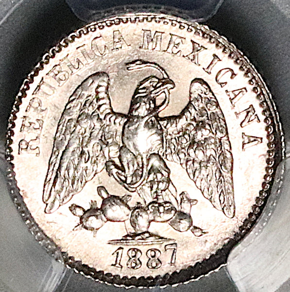 1887-Go PCGS MS 65 Mexico 5 Centavos Guanajuato Mint Silver Coin (25082601C)