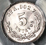 1887-Go PCGS MS 65 Mexico 5 Centavos Guanajuato Mint Silver Coin (25082601C)