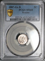 1887-Go PCGS MS 65 Mexico 5 Centavos Guanajuato Mint Silver Coin (25082601C)