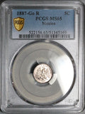1887-Go PCGS MS 65 Mexico 5 Centavos Guanajuato Mint Silver Coin (25082601C)