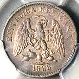 1888-As PCGS AU 53 Mexico 5 Centavos Alamos Mint Rare 32k Coin POP 1/1 (26030502C)