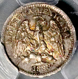 1888-Ca PCGS MS 65 Mexico 5 Centavos Chihuahua Gem Mint State Silver Coin POP 1/0 (26060701C)