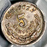 1888-Ca PCGS MS 65 Mexico 5 Centavos Chihuahua Gem Mint State Silver Coin POP 1/0 (26060701C)