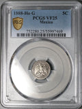 1888-Ho PCGS VF 25 Mexico 5 Centavos Hermosillo Mint 12k Silver Coin POP 1/0 (26011902C)