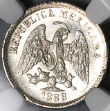1888-Mo NGC MS 65 Mexico 5 Centavos Gem Mint State Silver Coin POP 2/1 (25121402C)
