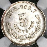 1888-Mo NGC MS 65 Mexico 5 Centavos Gem Mint State Silver Coin POP 2/1 (25121402C)