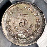 1890-Ca PCGS MS 63 Mexico 5 Centavos Chihuahua Mint Silver Coin POP 1/1 (26100601C)