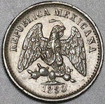 1890-Cn Mexico 5 Centavos AU Culiacan Mint Scarce Silver Coin (25061704R)