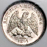 1891-Mo NGC MS 63 Mexico 5 Centavos Mint State Silver Coin (26102302C)