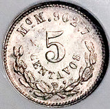 1891-Mo NGC MS 63 Mexico 5 Centavos Mint State Silver Coin (26102302C)