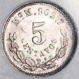 1891-Mo NGC MS 63 Mexico 5 Centavos Mint State Silver Coin (26102302C)