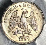 1891/89-Pi PCGS MS 62 Mexico 5 Centavos Overdate Overassayer Silver Coin POP 1/0 (25092902C)