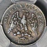 1892-As PCGS XF 45 Mexico 5 Centavos Alamos Mint Rare 13k Silver Coin POP 1/0 (26020501C)