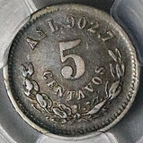 1892-As PCGS XF 45 Mexico 5 Centavos Alamos Mint Rare 13k Silver Coin POP 1/0 (26020501C)