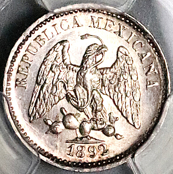 1892-Ga PCGS MS 63 Mexico 5 Centavos 78k Silver Coin POP 1/2 (24112703C)