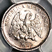 1892-Ga PCGS MS 63 Mexico 5 Centavos 78k Silver Coin POP 1/2 (24112703C)
