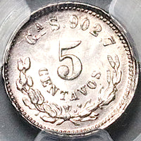 1892-Ga PCGS MS 63 Mexico 5 Centavos 78k Silver Coin POP 1/2 (24112703C)