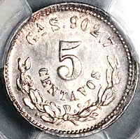1892-Ga PCGS MS 63 Mexico 5 Centavos 78k Silver Coin POP 1/2 (24112703C)