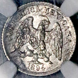 1894-Ca NGC MS 63 Mexico 5 Centavos Chihuahua Mint Silver Coin POP 2/2 (26100602C)