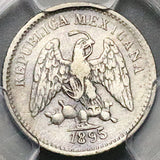 1895-As PCGS XF Mexico 5 Centavos Alamos Mint Rare 20k Silver Coin (26022801C)