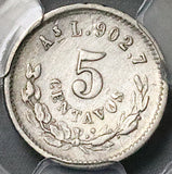 1895-As PCGS XF Mexico 5 Centavos Alamos Mint Rare 20k Silver Coin (26022801C)