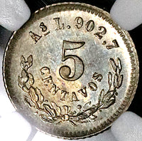 1895-As NGC MS 63 Mexico 5 Centavos Alamos Mint Rare 20k Coin (23072902C)