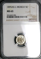 1895-As NGC MS 63 Mexico 5 Centavos Alamos Mint Rare 20k Coin (23072902C)