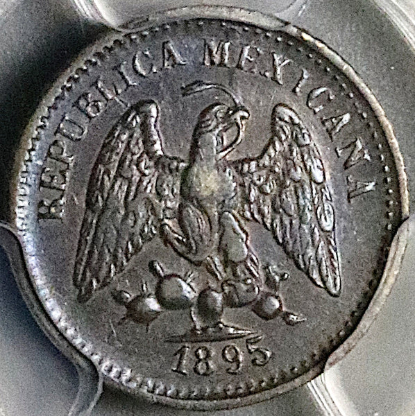 1895-As PCGS XF 45 Mexico 5 Centavos Alamos Mint Rare 20k Silver Coin POP 1/2 (25100703C)