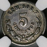 1896-Cn NGC XF 40 Mexico 5 Centavos Culiacan 16k Minted Silver Coin POP 1/1 (23050302C)